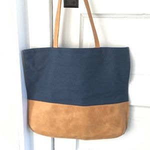 Hearth and Hand leather/canvas tote